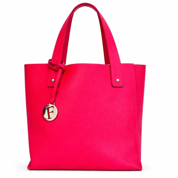 Furla Handbags - FURLA Hot Pink Sally Asymmetrical Medium Size Tote Bag